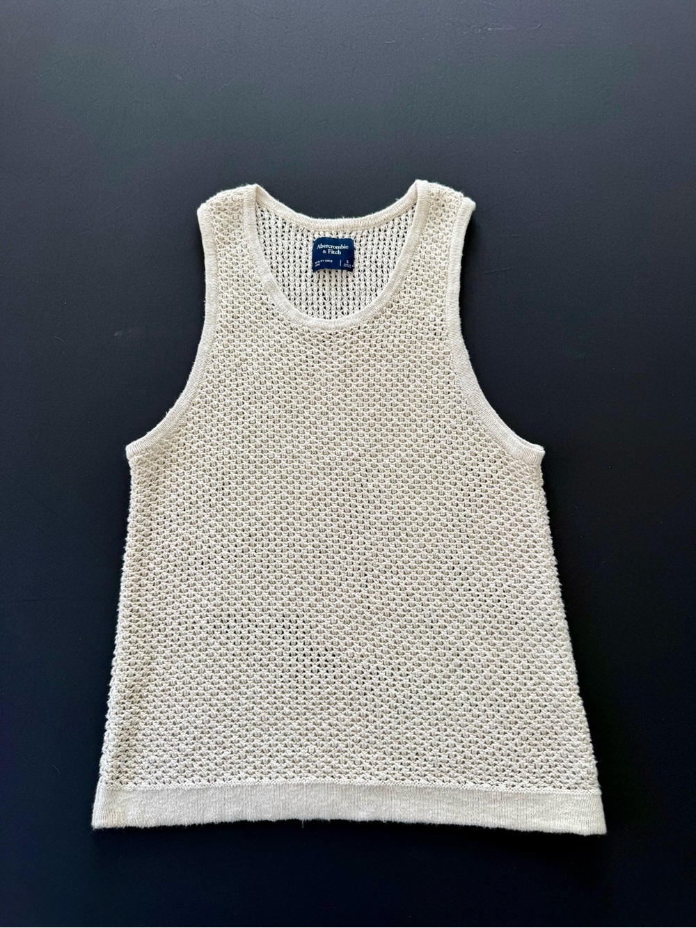 Abercrombie & Fitch Cream Open-Knit Tank